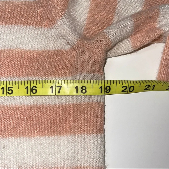 LC Lauren Conrad Peach & White Striped Open Back Knit Sweater Medium Women’s - Picture 8 of 12